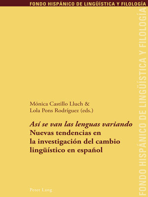cover image of «Así se van las lenguas variando»